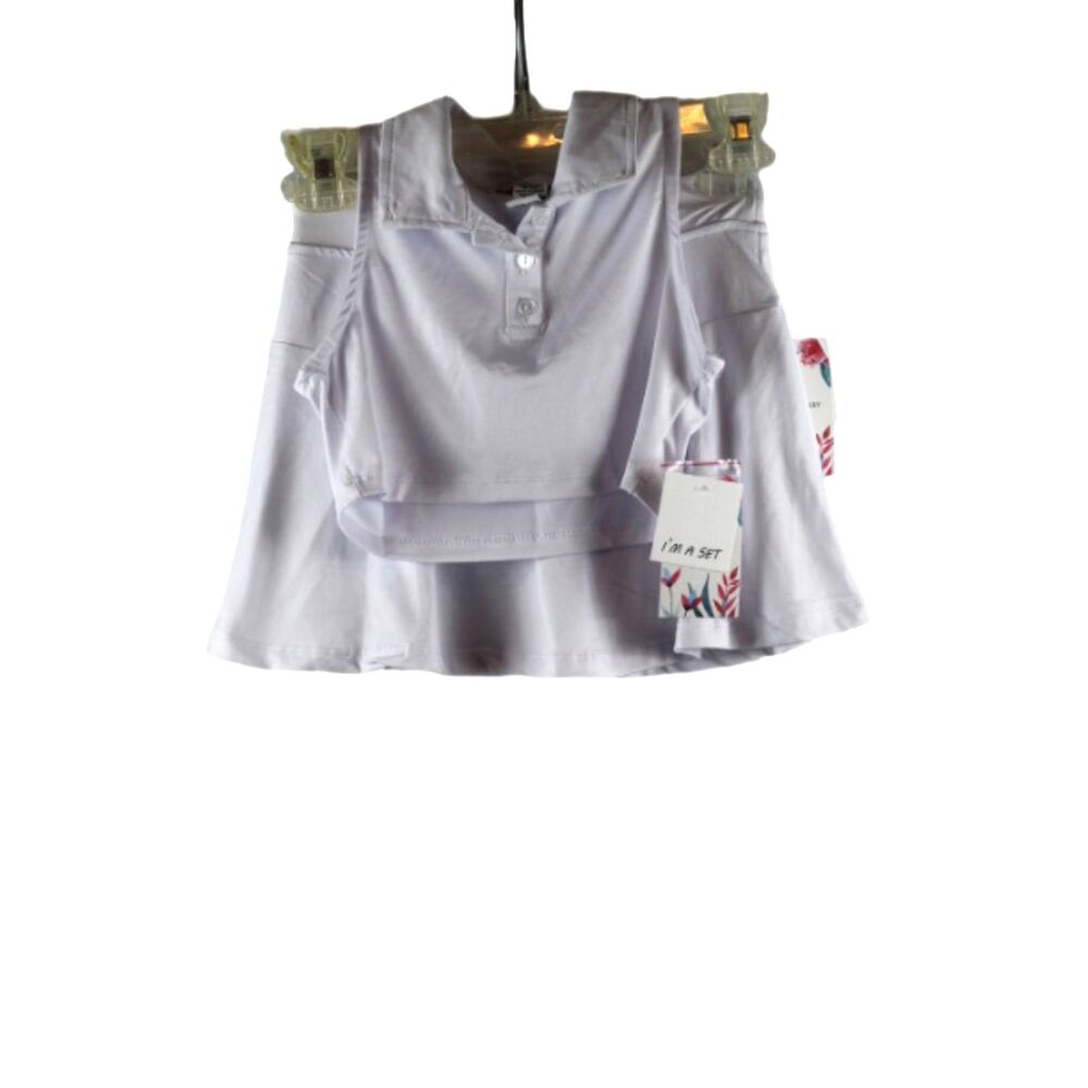 Olivia Kay White Girls Two Piece Set Top Blouse & Skirt Short Medium 052